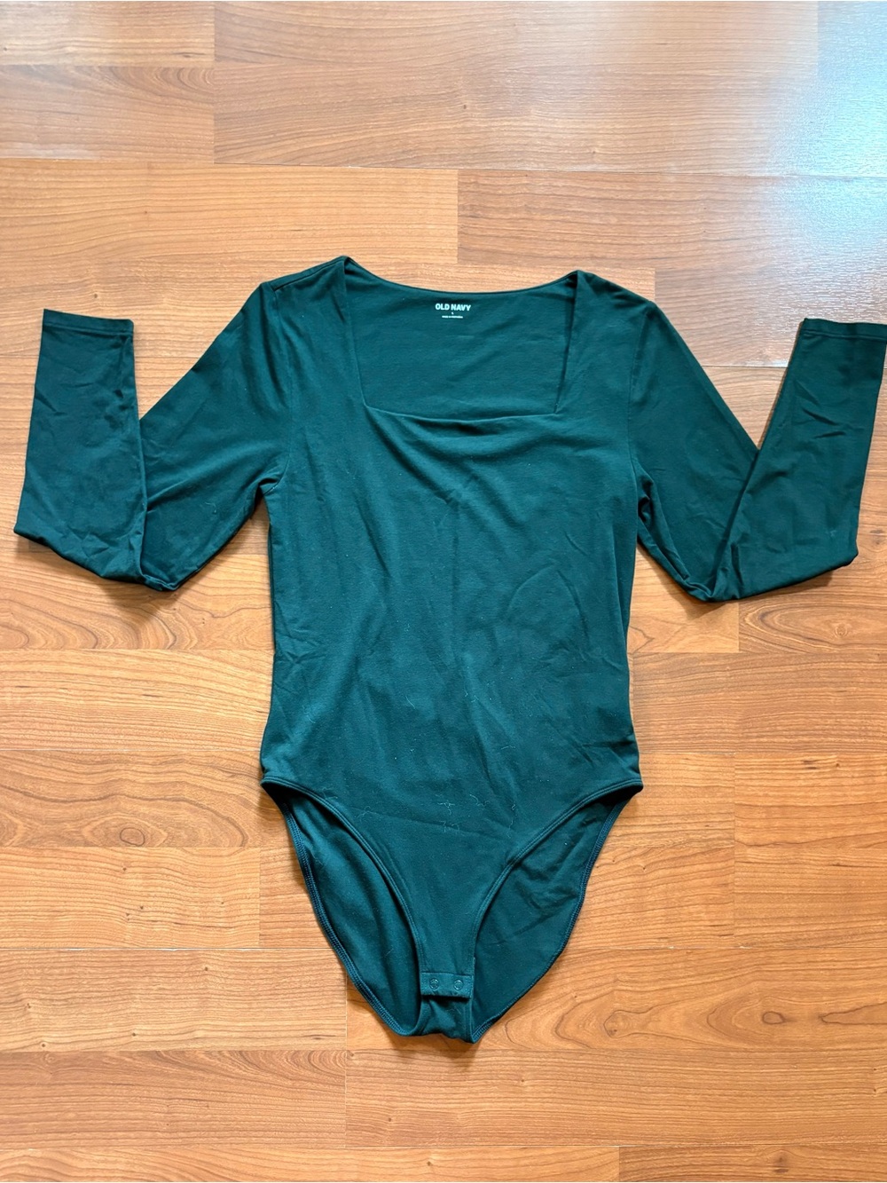 Old Navy Emerald Green Long-Sleeve One-Piece Bodysuit